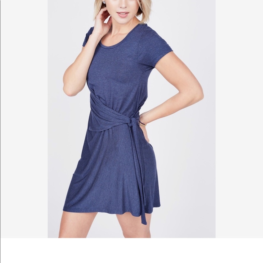 Summer & Sage Navy knot Twist dress